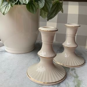 Pair of Discontinued Lenox Candle Holder